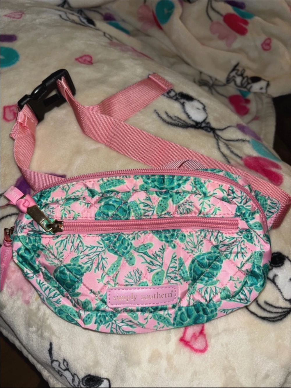 Simply Southern Pink & Green Tropical Kids Fanny Pack